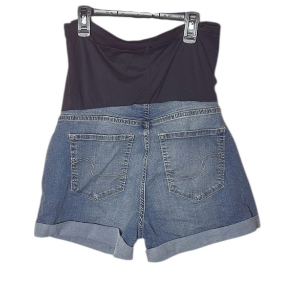 Levi Strauss Signature Maternity Shortie in Black and Blue Size Large waist - Picture 2 of 3